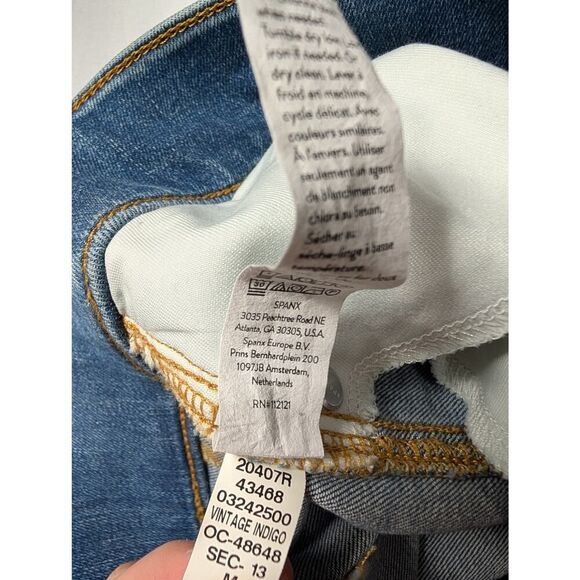 SPANX Jeans Womens Medium Blue Seamed Front Wide Leg 20407 - Picture 6 of 9